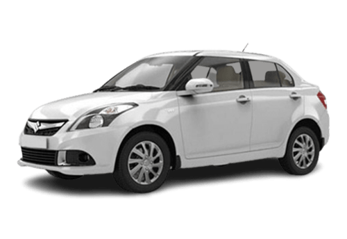 A Swift Dzire taxi in Varanasi