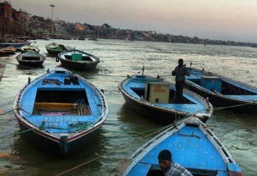 Boat riding on the Ganga in Varanasi