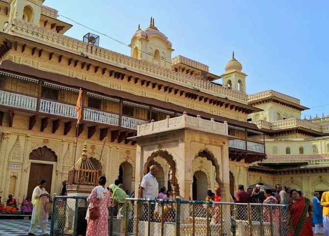 The courtyard of the Kanak Bhawan temple in Ayodhya