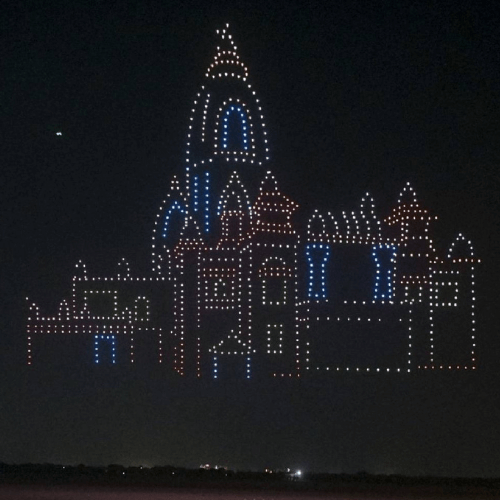 drone show on the occassion of dev diwali