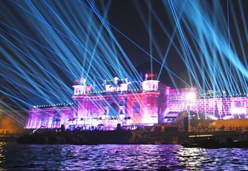 Laser show at Chet Singh Ghat during Dev Diwali